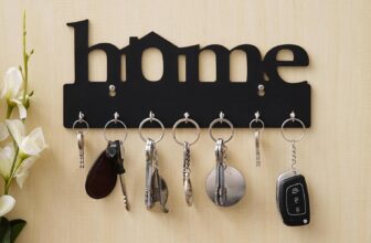 Webelkart Premium Home Keys Wooden Key Holder (29 cm x 13.5 cm x 0.4 cm, Wood) 7 Hook – Decorative Items for Home Decor
