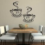 GADGETS WRAP Wall Decal Vinyl Sticker Beautiful Design Coffee Cups Cafe Tea for Office Home Wall Decoration