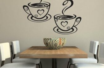 GADGETS WRAP Wall Decal Vinyl Sticker Beautiful Design Coffee Cups Cafe Tea for Office Home Wall Decoration