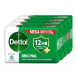Dettol Original Bathing Soap Bar with 12 HR protective shield (400gm) | Kills 99.99% Germs, 100g (Pack of 4)