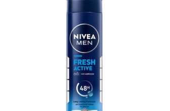 NIVEA Men Fresh Active Deodorant Spray, 150ml | 48 H Active Odour Protection | Long Lasting Smell Deo | Marine Fresh, Lemon and Sandalwood Fragrance | Dermatologically Approved | 150ml