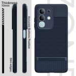 Pikkme Back Cover for Vivo T4x 5G / iQoo Z10x 5G / Vivo Y31 Pro 5G Camera Protection 3D Hexa Cube Design Silicone Protective Bumper Case (Blue)