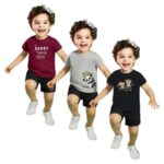 Kid Boys Pack of 3 Printed Cotton Top & Bottom Set| Comfortable, Breathable, Lightweight, Skin Friendly