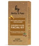 Herbs & Pure 24K Gold Facial Kit with Nano Gold Dust & Niacinamide | Instant Parlour Glow At Home, Anti-Aging Luminous Radiance | 6-Step Face Cleanup Kit for Women, Men for All Skin Types, 60g + Magic Sheet Mask & Head Cap