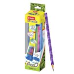 FLAIR Creative Series Aero Pencil Smart Kit | Coloured 2B Lead Pencils | Fun & Functional Box | Stationery Kit Ideal For Gifting | Set Of 10 Wooden Pencils, 1 Eraser & 1 In-Built Sharpener.