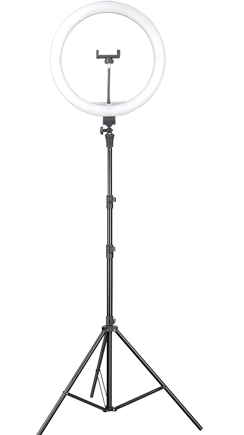 Osaka® 14Inch Professional LED Ring Light 15W Dimmable Extra Bright Lighting with 2 Color Modes for Photo Shoot Video Shoot Live Stream Makeup Compatible with iPhone & Android Phones. - Image 2