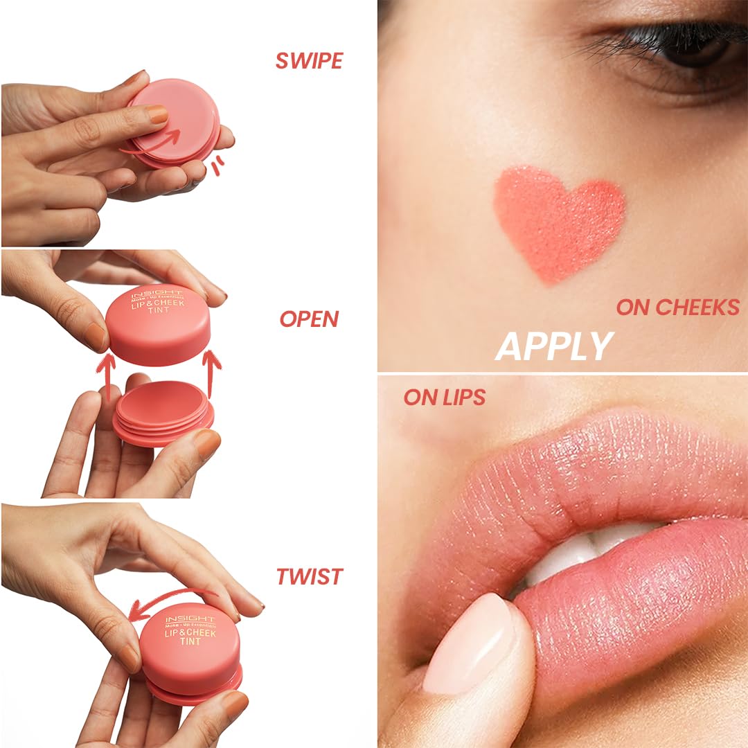 INSIGHT Lip & Cheek Tint - Candy Cane (3 g) | Matte Finish | With Vitamin E | Long-Lasting, Lightweight Multipurpose Tint for Lips & Cheeks | Smooth Application | All Skin Types - Image 3