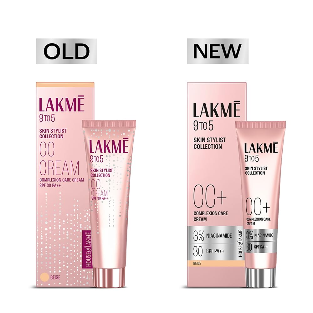 LAKMÉ 9 to 5 CC Cream Beige with 3% Niacinamide Complex SPF 30 PA++| Medium coverage| All skin types| 9g - Image 2