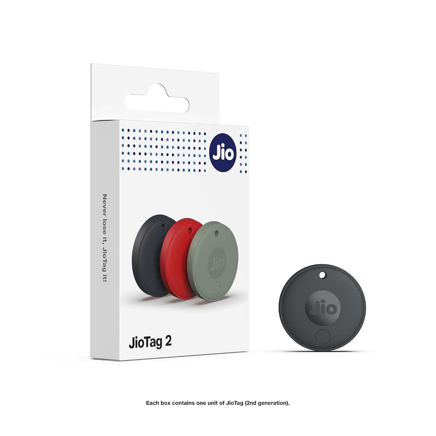 JioTag (2nd Generation) (Grey) - Android or iOS Compatible IP64 Rated Worldwide Item Finder for Keys, Wallets, Luggage, Gadgets and More |1+1 Year Battery | No SIM Needed - Image 3