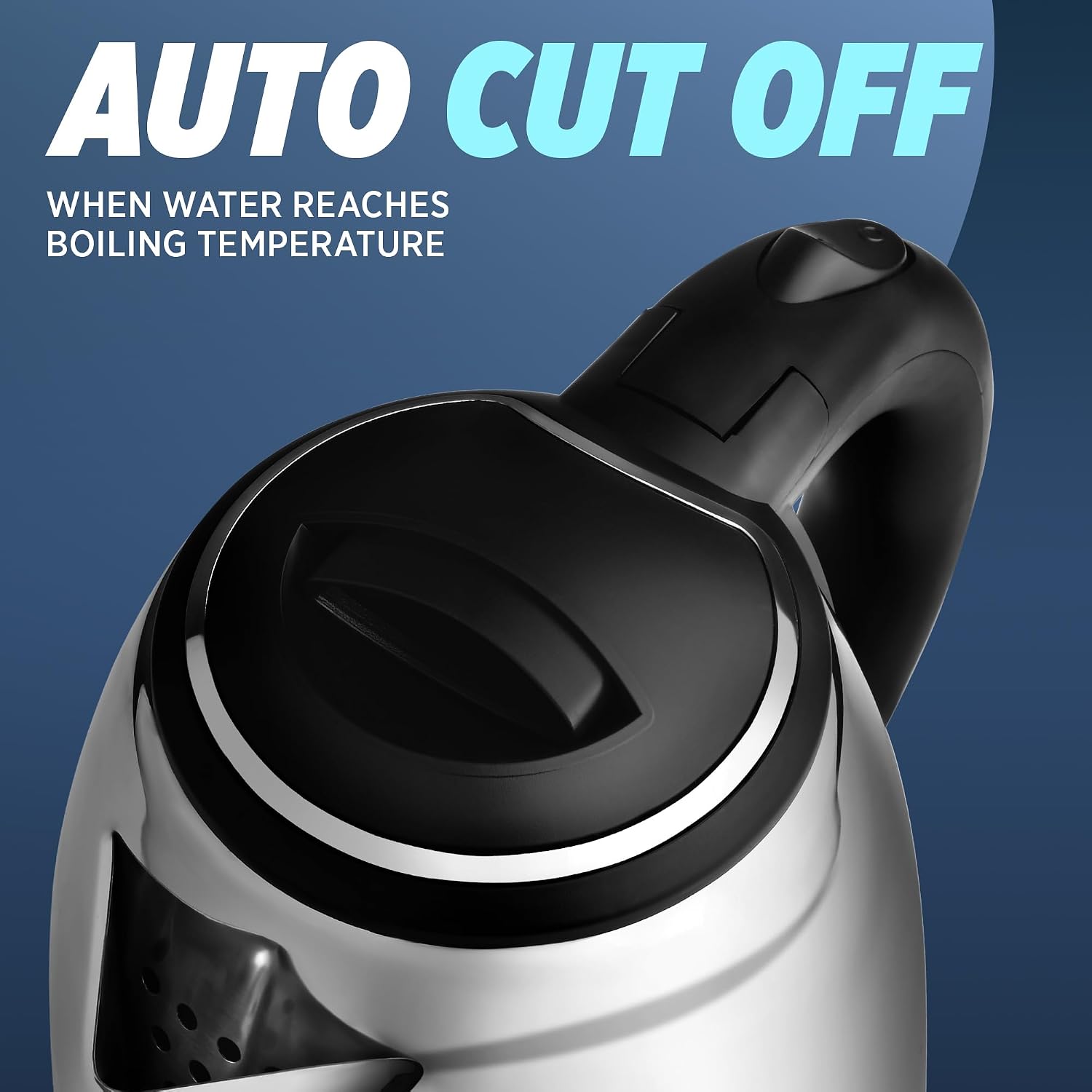 Milton Euroline Go Electro Stainless Steel Electric Kettle 1.2L, 1350 Watts, Portable Electric Kettle for Home, Office, Cool-touch Handle & Lid, Auto Cut-off, Detachable 360 Degree Connector, Silver - Image 5