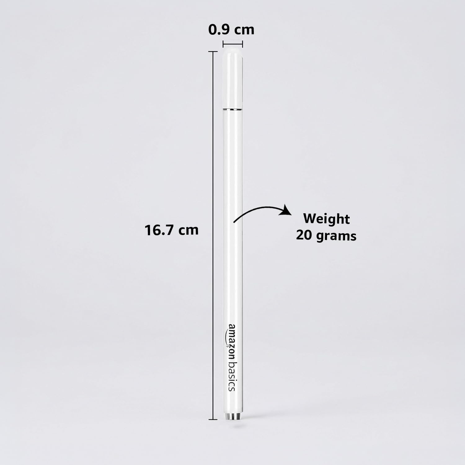 Amazon Basics Capacitive Stylus Pen for Android & iOS All Touchscreen Devices | Fine Point Disc Tip|Lightweight Metal Body with Magnetic Cover - White - Image 6
