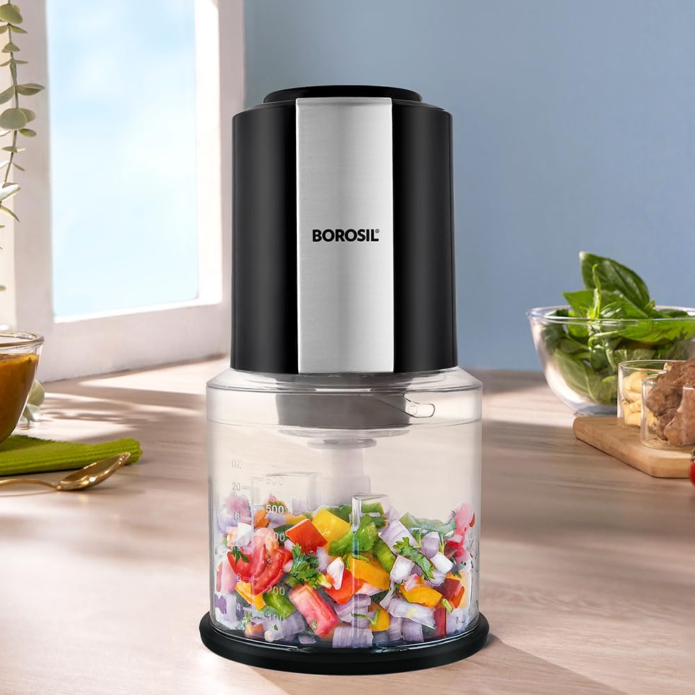 Borosil Chef Delite 300W Electric Chopper for Kitchen, 600 ml, Black - Image 3