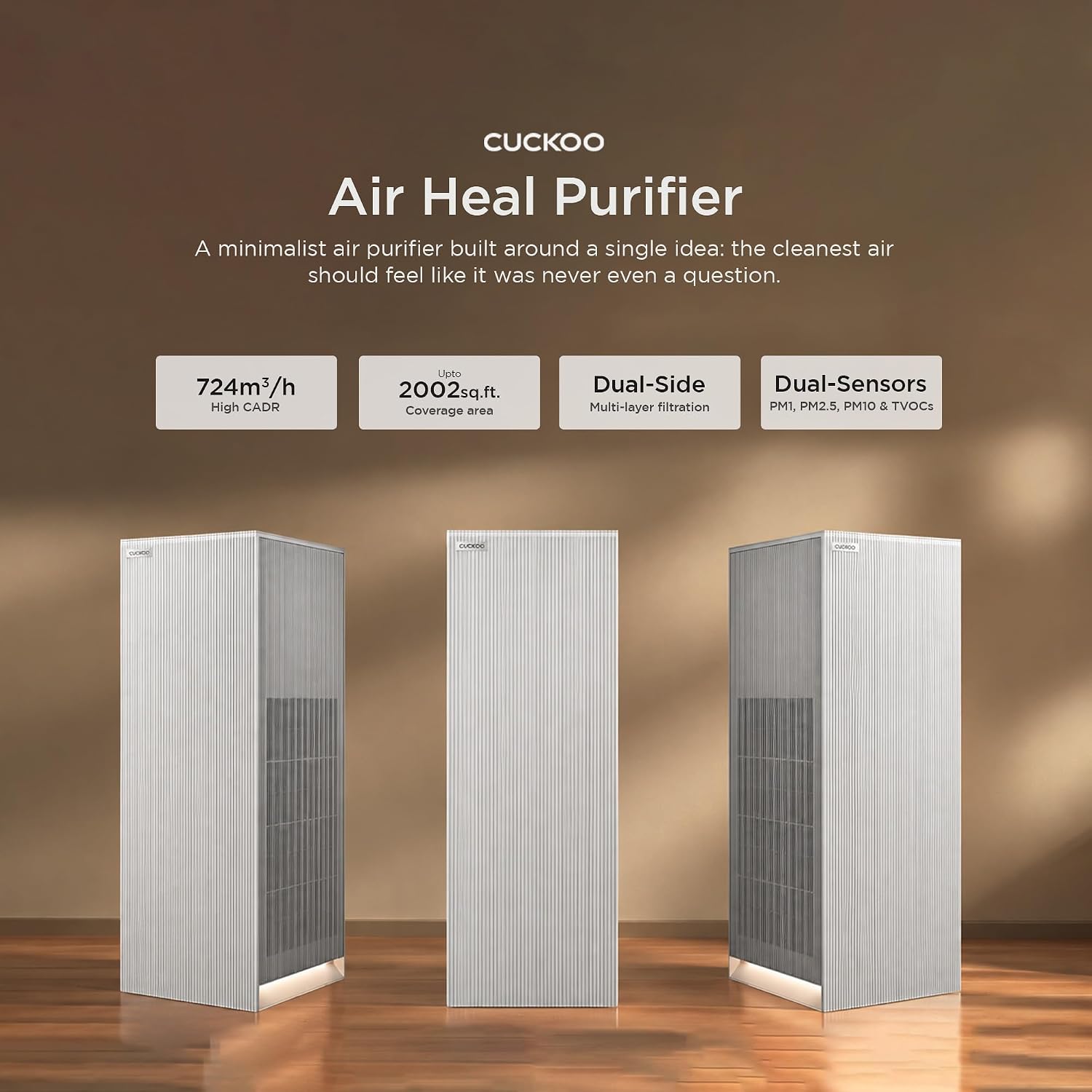 Cuckoo Air Heal Air Purifier for Home, Dual True HEPA 13, Covers 2002 Sqft - Image 3