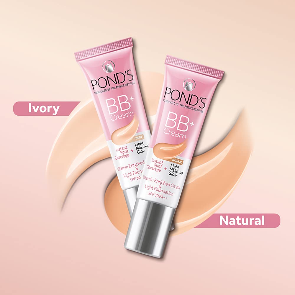 POND'S BB+ Cream | Instant Spot Coverage | Light Make-up Glow | Ivory 9g - Image 3