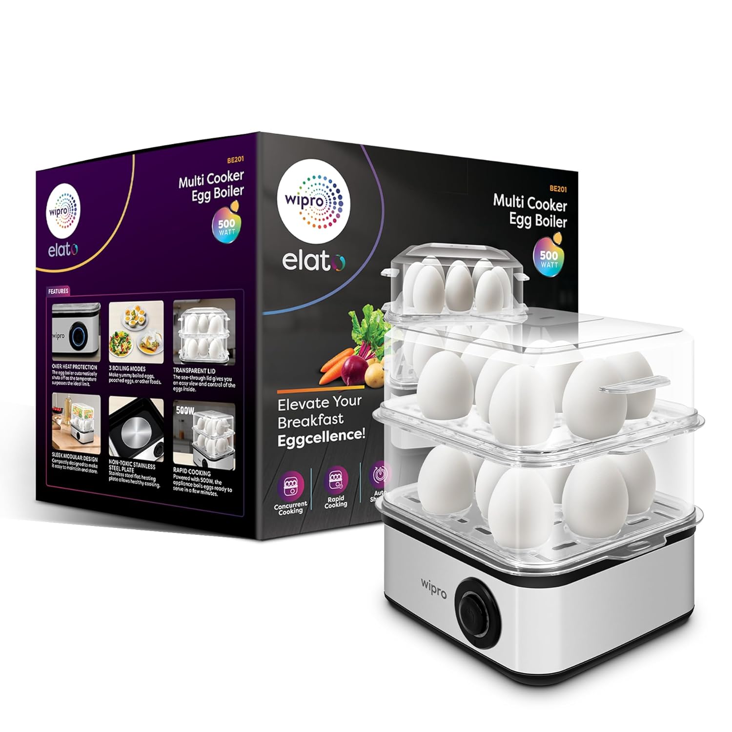Wipro Elato BE201 Multi Cooker Egg Boiler - Image 3