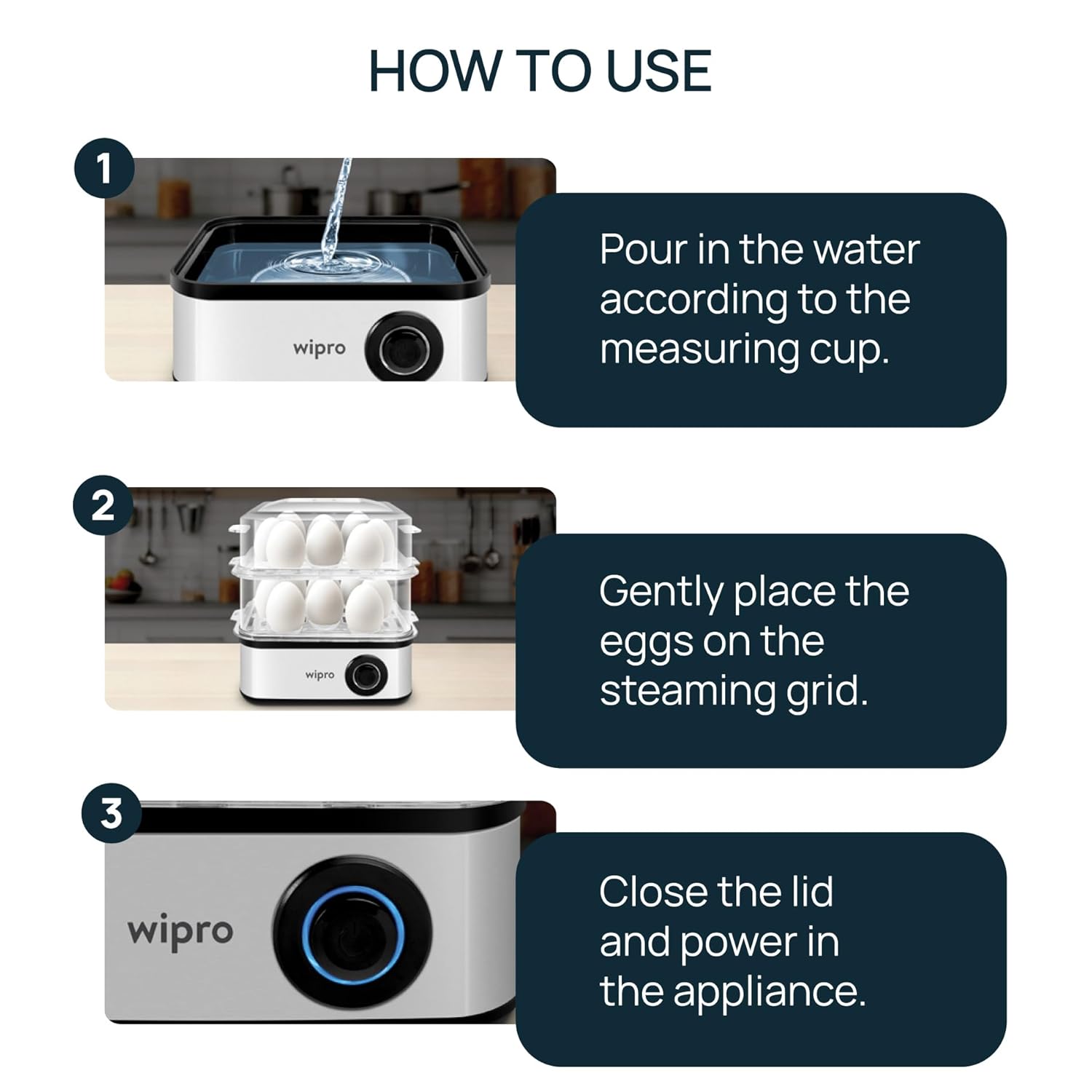Wipro Elato BE201 Multi Cooker Egg Boiler - Image 4
