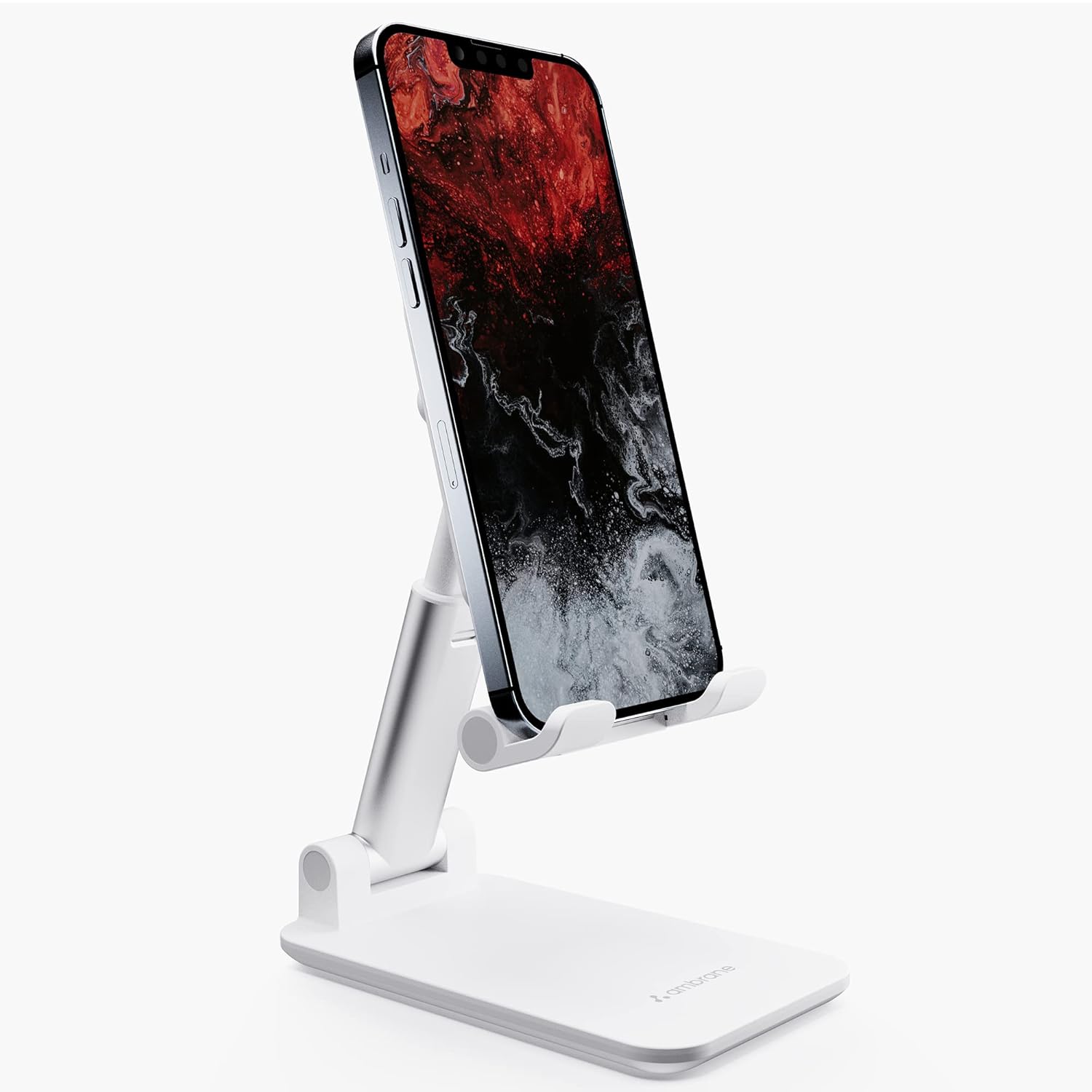 Ambrane Mobile Holding Tabletop Stand, 0-135 Perfect View, Height Adjustment, Wide Compatibility, Multipurpose, Anti-Skid Design (Twistand, White) - Image 2