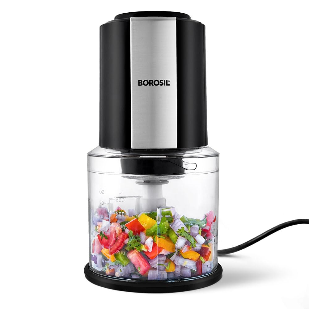 Borosil Chef Delite 300W Electric Chopper for Kitchen, 600 ml, Black - Image 2