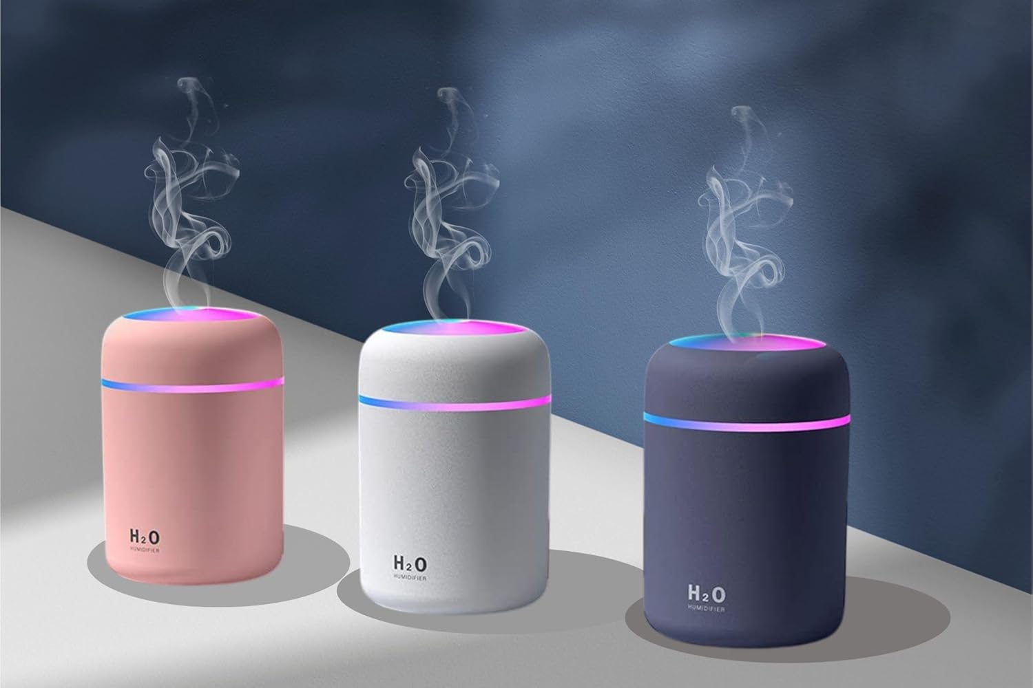 Desidiya H2O Diffuser with Colorful LED Lights for Home Office & Small Rooms, Portable Cool Mist Small Quiet Air Humidifier For Aroma Therapy, Ultrasonic Essential Oil Diffuser For Moisture (Random) - Image 2