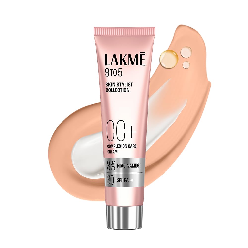LAKMÉ 9 to 5 CC Cream Beige with 3% Niacinamide Complex SPF 30 PA++| Medium coverage| All skin types| 9g