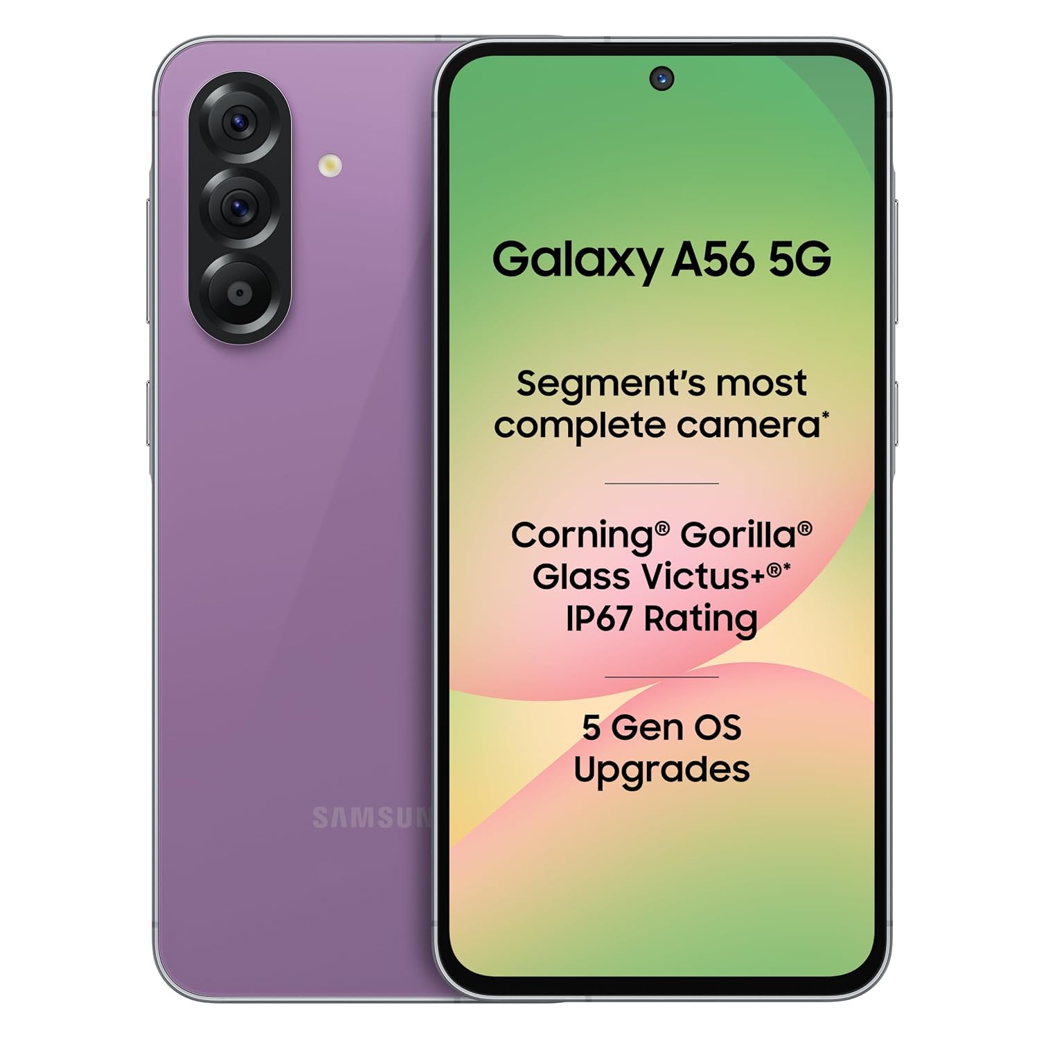 Samsung Galaxy A56 5G Mobile (Awesome Violet Glow, 8GB, 256GB) | Segment Most Complete Triple Camera | 50MP | AI Editing | 4nm Processor | sAMOLED | 5000mAh | Gorilla Glass Victus+| Knox Security - Image 2