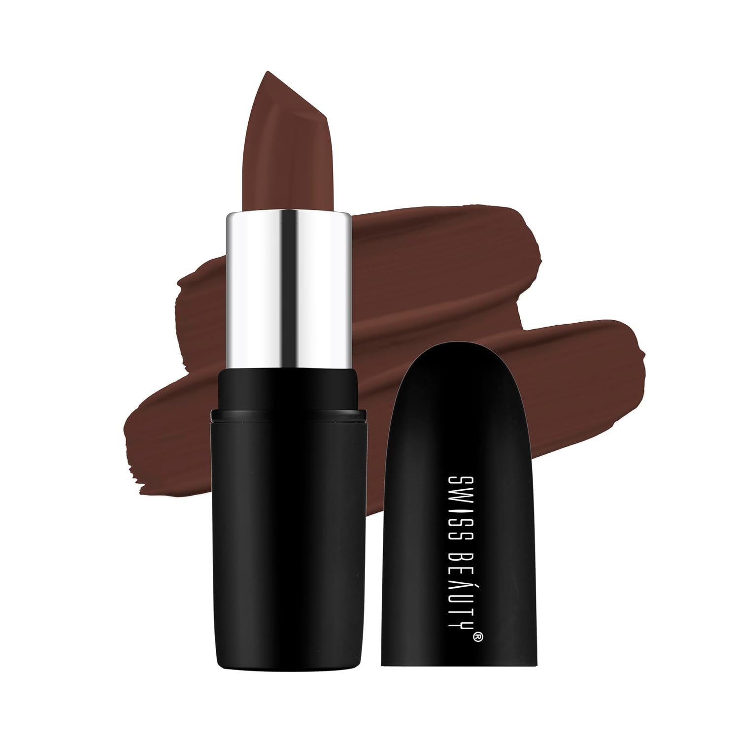 Swiss Beauty Pure Matte Creamy Lipstick | Non-drying, Highly pigmented Lipstick | Shade- Coffee, 3.8gm| - Image 2